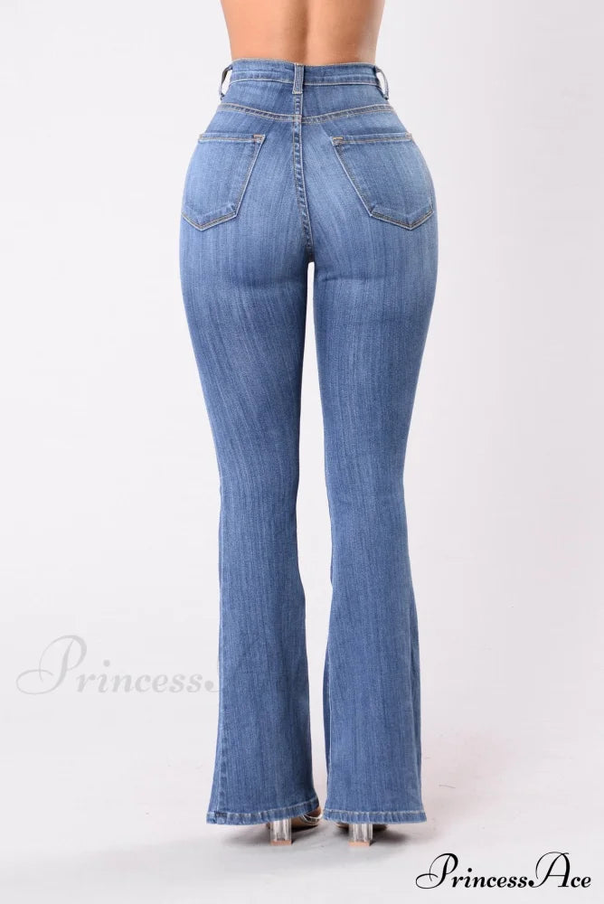 Bottom Denim Waist Flare Warm-Season Sexy Jean Push Bell Lady Women for Trousers High Pants Skinny Up Jeans Spring image 2