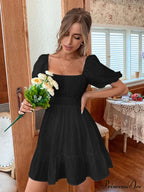 BOW BACKPACK SQUARE NECK DRESS image 6