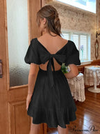 BOW BACKPACK SQUARE NECK DRESS image 5