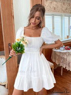 BOW BACKPACK SQUARE NECK DRESS image 2