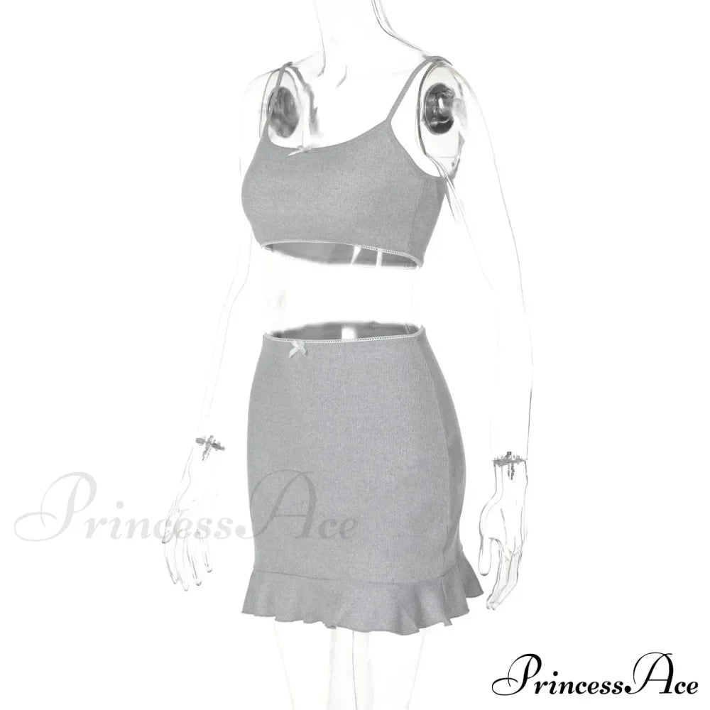 Bow Bralette And Charming Mini Skirt Set image 13