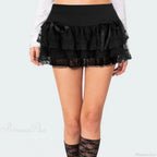 Bow Lace Patchwork Mid-Waist Skirt image 1