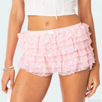 Bow Lace Trim Harajuku Short image 4
