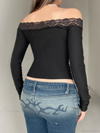 Bow Off-shoulder Knit Top image 5