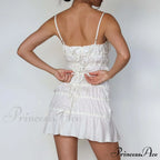 Bow Ruched Design Charming Mini Strap Dress image 15