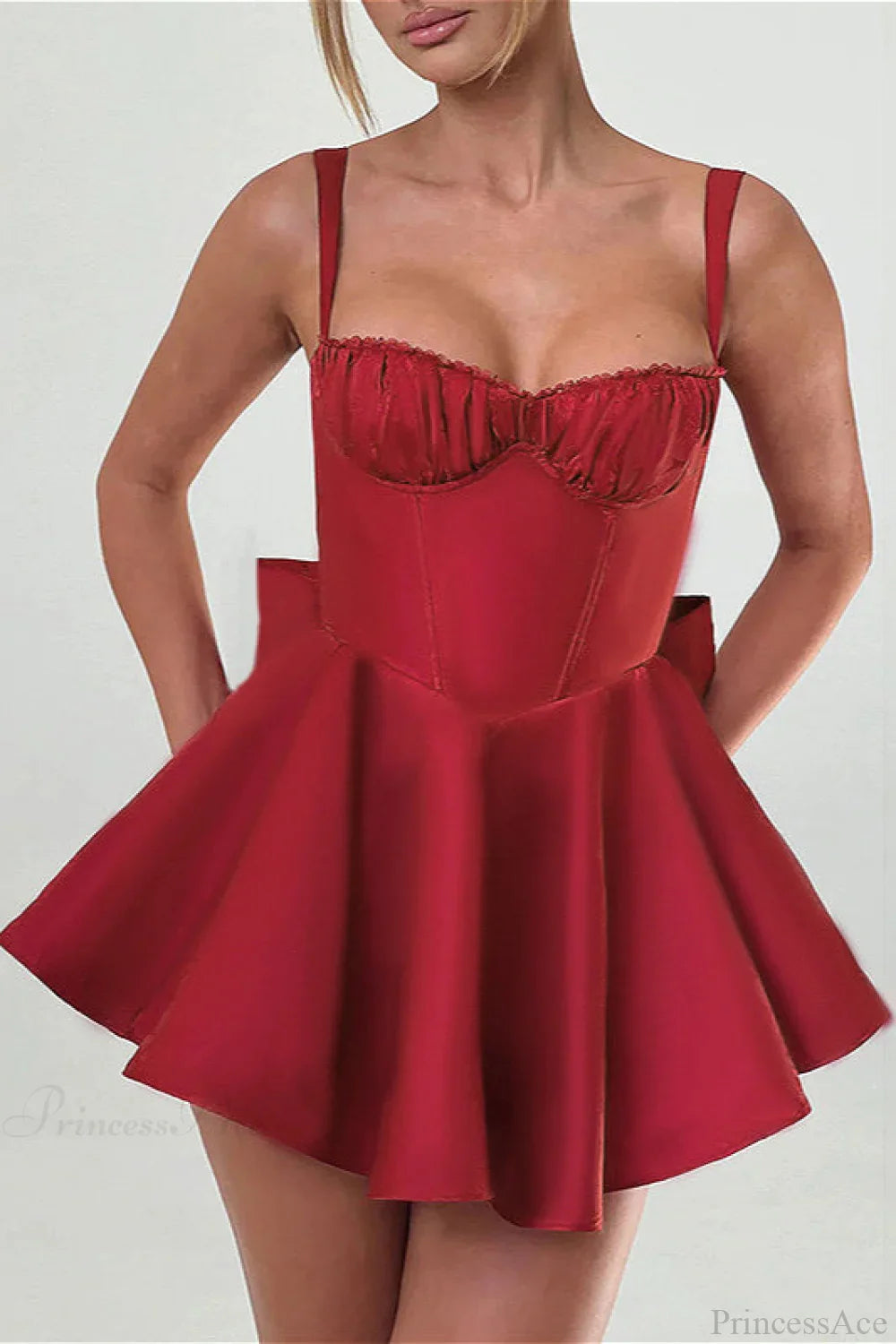Bow Sling Slim Fitted Sexy Mini Dress image 2