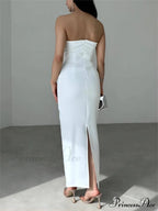 Bow Strapless Stylish Midi Dress image 3