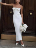 Bow Strapless Stylish Midi Dress image 1