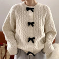 Bow Sweater Autumn Winter Knit Cardigan image 7