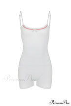 Bow-tie Backless Bodycon Cami Rompers with Lacework image 6