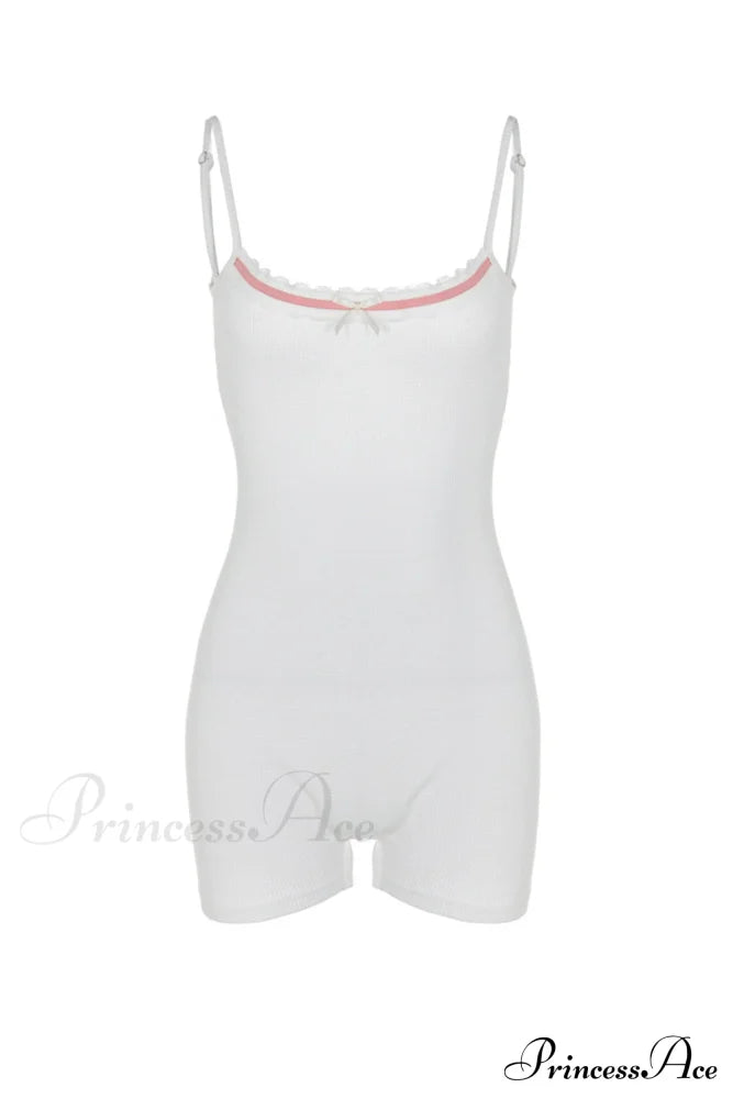 Bow-tie Backless Bodycon Cami Rompers with Lacework image 6