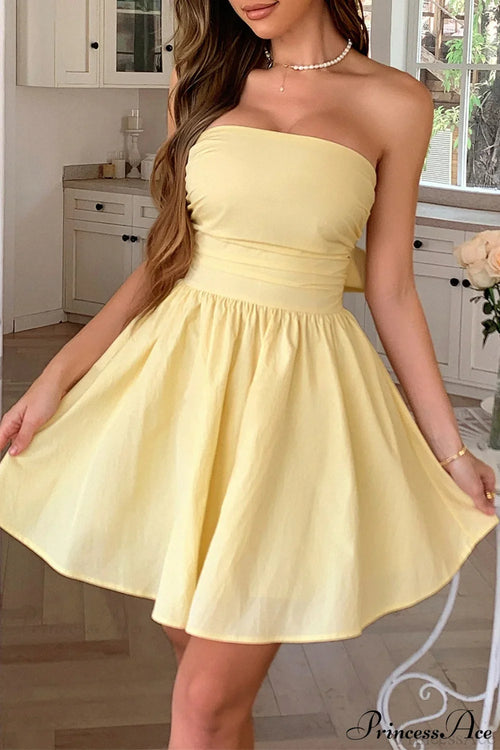 Bow Tie Elegant Ladylike Strapless Party Dress image 2
