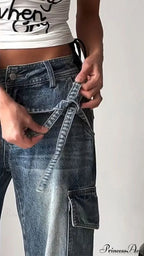 Bow Tie Strap Wide Leg Jeans image 4