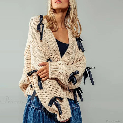 Bow Trim Button Down Cardigan image 2