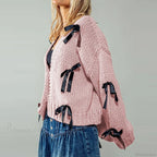 Bow Trim Button Down Cardigan image 5
