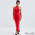 Bowknot Contrast Color Strapless Bodycon Classic Party Maxi Dress image 1