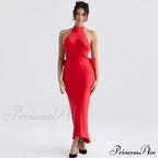 Bowknot Contrast Color Strapless Bodycon Classic Party Maxi Dress image 1