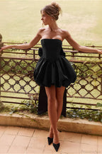 Bowknot Strapless Strappy Slit Mini Party Dress image 3