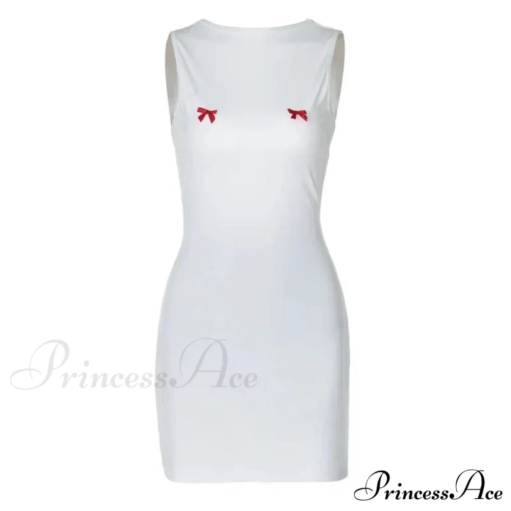 Bows Open Back Charming Sleeveless Mini Dress image 7
