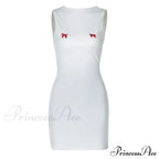 Bows Open Back Charming Sleeveless Mini Dress image 7