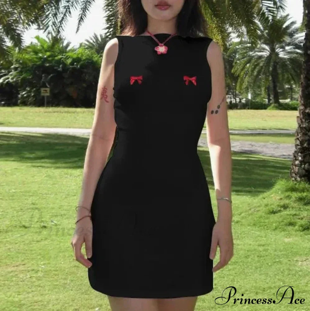 Bows Open Back Charming Sleeveless Mini Dress image 8