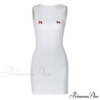 Bows Open Back Charming Sleeveless Mini Dress image 3
