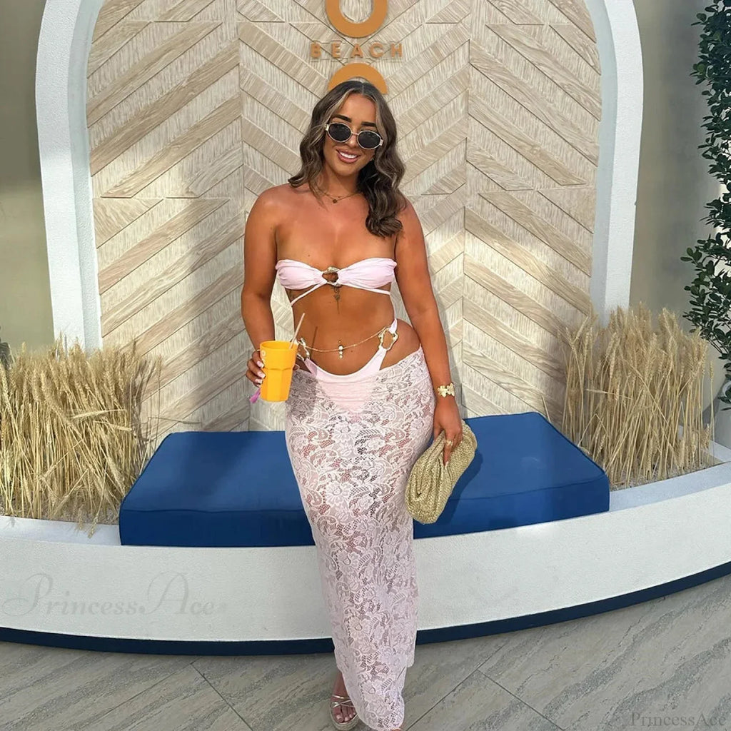 Brazil Long Dress Bandeau Three Piece Swimsuit image 3