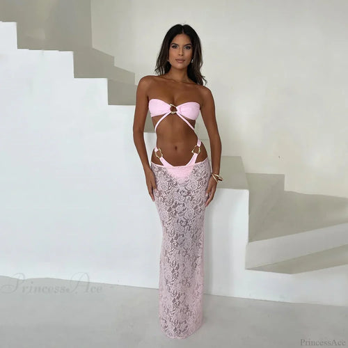 Brazil Long Dress Bandeau Three Piece Swimsuit image 1