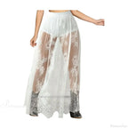Breathable Plaid Mesh Maxi Skirt Dark Style Embroidery image 5