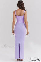 Breeze Orchid Satin Charming Corset Maxi Dress image 5