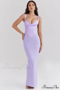 Breeze Orchid Satin Charming Corset Maxi Dress image 1