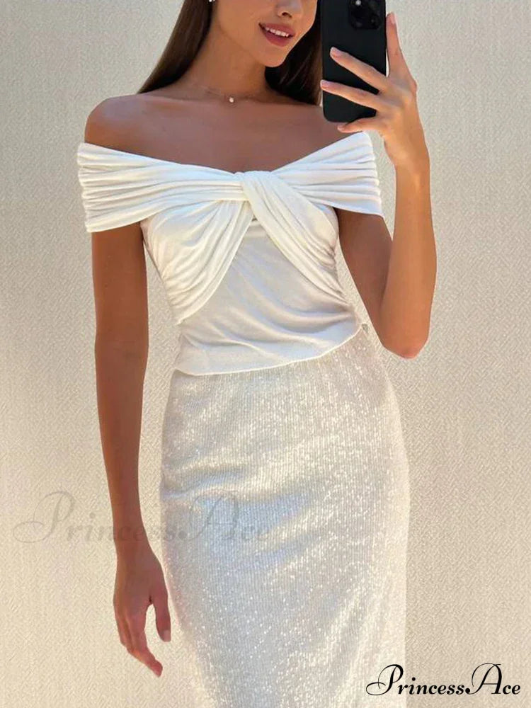 Twist Front Off Shoulder T-Shirt image 3