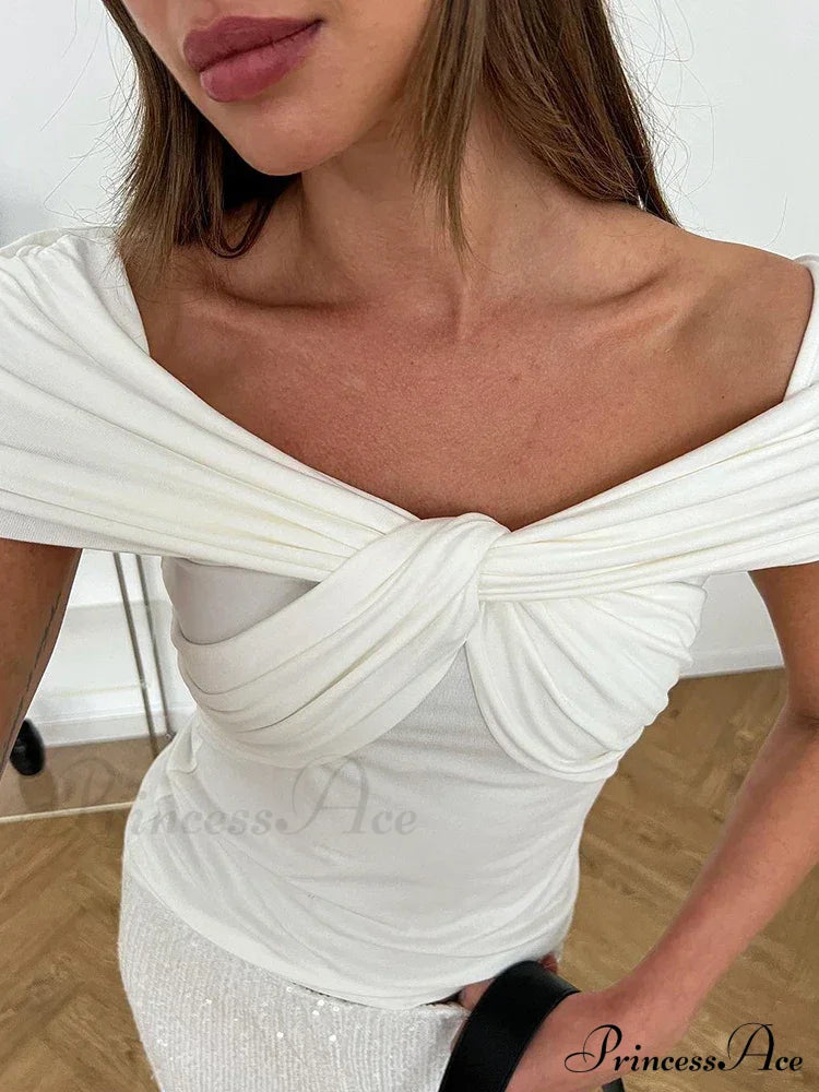 Twist Front Off Shoulder T-Shirt image 4