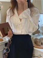 Simple Lace Trim Blouse image 5