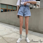 Brief Warm-Season Casual Waist Fashion Elastic Leg Women High Jeans Shorts Waist Denim Wide Loose Size Plus Female image 11
