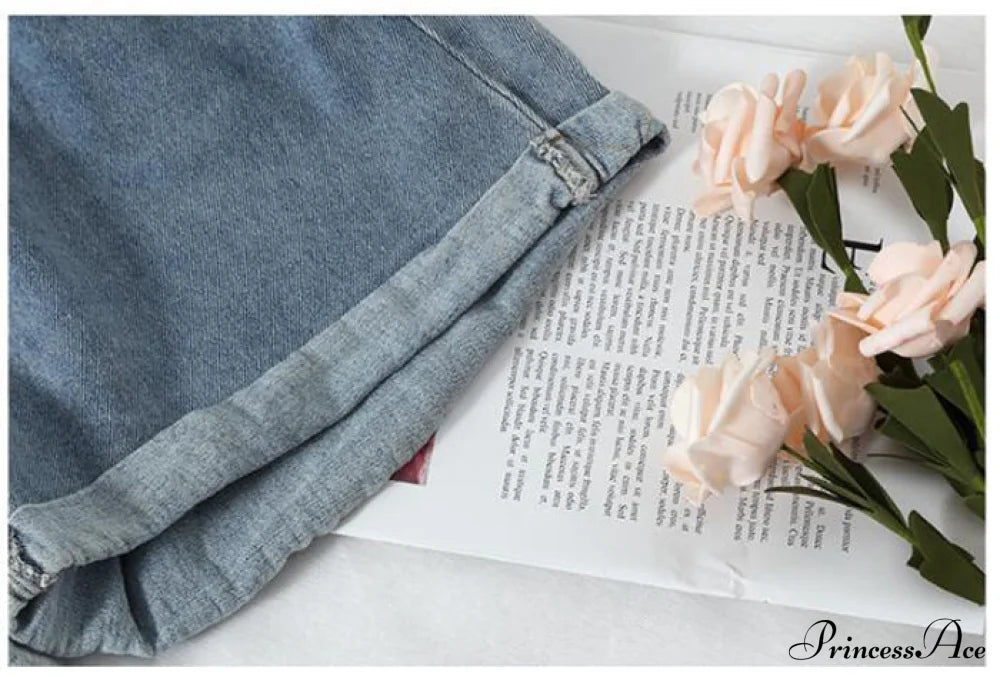 Brief Warm-Season Casual Waist Fashion Elastic Leg Women High Jeans Shorts Waist Denim Wide Loose Size Plus Female image 9