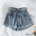 Brief Warm-Season Casual Waist Fashion Elastic Leg Women High Jeans Shorts Waist Denim Wide Loose Size Plus Female image 4