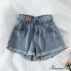 Brief Warm-Season Casual Waist Fashion Elastic Leg Women High Jeans Shorts Waist Denim Wide Loose Size Plus Female image 4