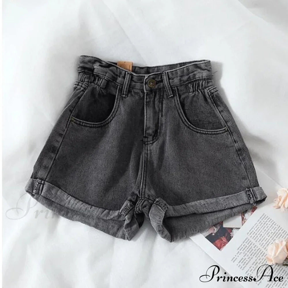 Brief Warm-Season Casual Waist Fashion Elastic Leg Women High Jeans Shorts Waist Denim Wide Loose Size Plus Female image 5
