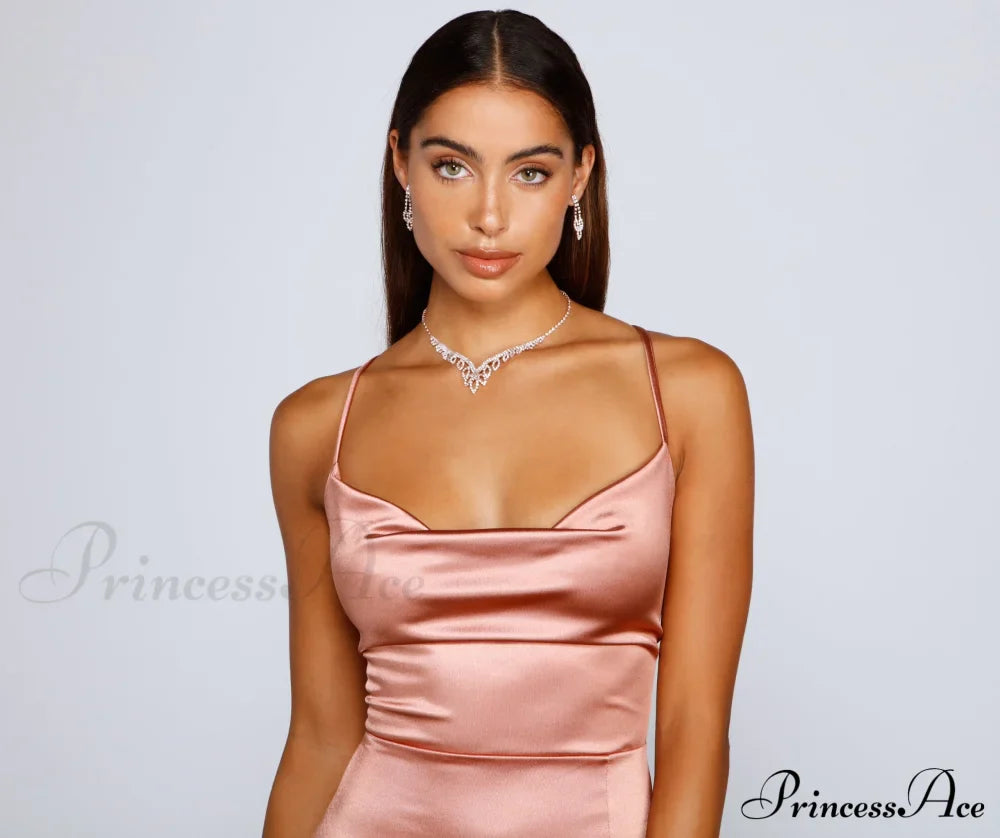 Bristol Formal Stylish Satin Lace-Up Dress image 11