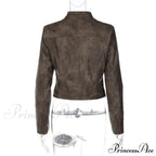 Brown Biker Stylish Faux Leather Jacket image 10