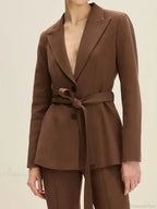 Brown Elegant Single Breasted Suit Coat image 5