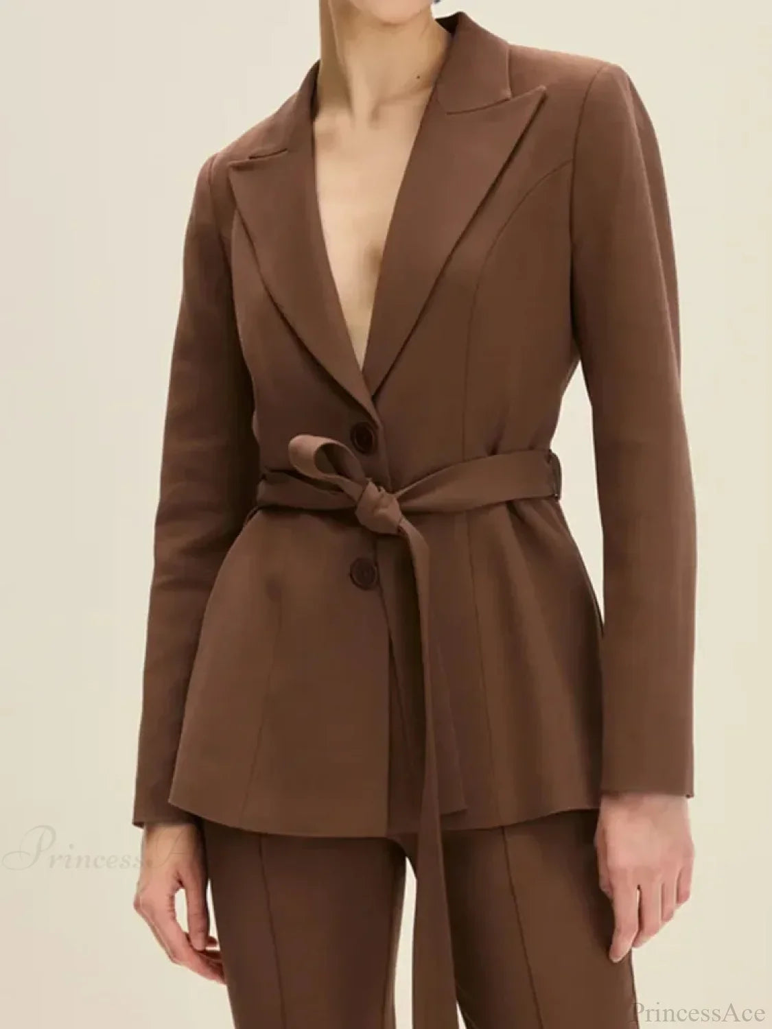 Brown Elegant Single Breasted Suit Coat image 5