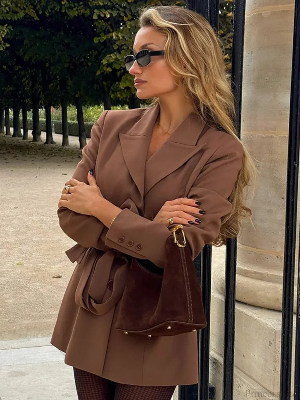 Brown Elegant Single Breasted Suit Coat image 3