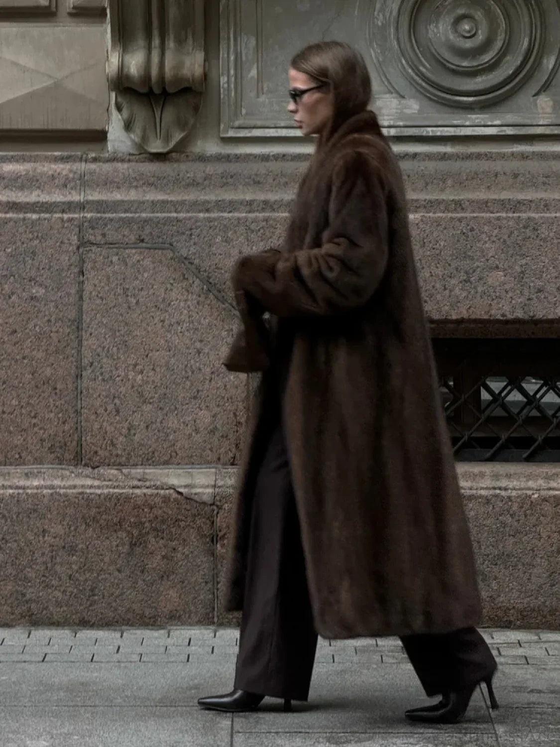 Brown Long Sleeve Plush Coat image 4
