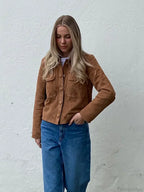 Brown Woolen Long Sleeve Short Coat image 4