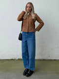 Brown Woolen Long Sleeve Short Coat image 6
