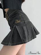 Buckle Belt Low Trendy Waist Denim Mini Skirt image 8