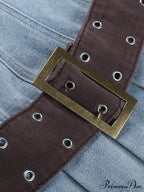 Buckle Belt Pu Trendy Black Mini Skirt image 4