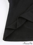 Buckle Strap Black Trendy Bodycon Crop Top image 4